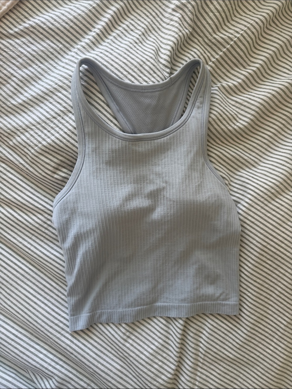 lululemon Ebb to Street Cropped Tank Top - light blue